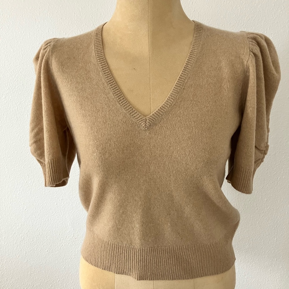 Frame Frankie Puff Sleeve Cashmere Sweater